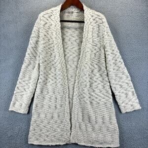 J Jill Alpaca Cardigan Medium Wool Lagenlook Minimal Cabin Cozy Duster Long Line
